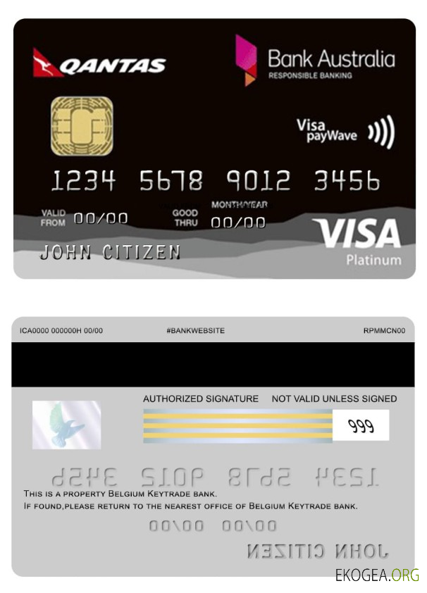 Carte Visa Australia Bank Australia Platinum Rewards
